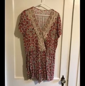 Romper with crochet detail